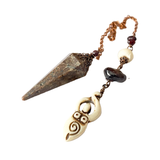 Garnet Bone Goddess Pendulum