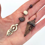 Garnet Bone Goddess Pendulum