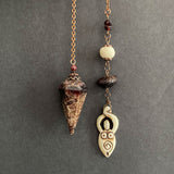 Garnet Bone Goddess Pendulum