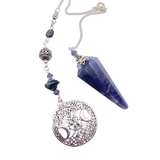 Iolite Celtic Moon Pendulum