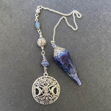 Iolite Celtic Moon Pendulum