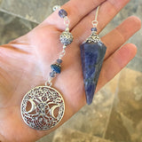 Iolite Celtic Moon Pendulum