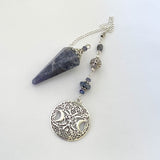 Iolite Celtic Moon Pendulum