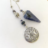 Iolite Celtic Moon Pendulum