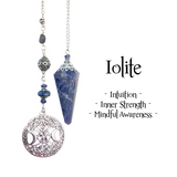 Iolite Celtic Moon Pendulum