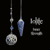 Iolite Celtic Moon Pendulum