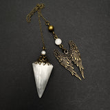 Selenite Pendulum with Angel Wings