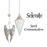 Selenite Pendulum with Angel Wings