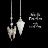 Selenite Pendulum with Angel Wings