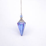 Tanzanite Aura Quartz Pendulum with Electroplated Wing