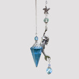 Aqua Aura Quartz Pendulum with Angel Wing or Mermaid