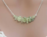 Prehnite Protection Heart Chakra Bar Necklace / Inner Knowsing / Wisdom of the Heart / Minimalist Necklace / Heart Chakra