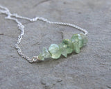 Prehnite Protection Heart Chakra Bar Necklace / Inner Knowsing / Wisdom of the Heart / Minimalist Necklace / Heart Chakra