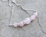 Rose Quartz Bar Necklace