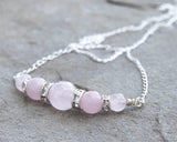 Rose Quartz Bar Necklace