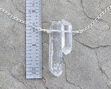 Clear Quartz Crystal Points Bar Necklace