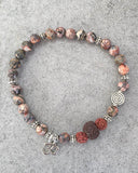 Leopardskin Jasper and Lava Rock Oil Diffuser Aromatherapy Bracelet