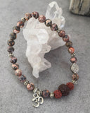 Leopardskin Jasper and Lava Rock Oil Diffuser Aromatherapy Bracelet