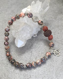 Leopardskin Jasper and Lava Rock Oil Diffuser Aromatherapy Bracelet