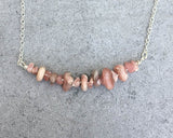 Rhodochrosite Bar Necklace