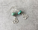 African Turquoise Ohm Healing Protection Earrings