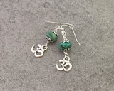 African Turquoise Ohm Healing Protection Earrings