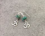 African Turquoise Ohm Healing Protection Earrings