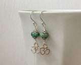 African Turquoise Ohm Healing Protection Earrings