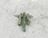 Raw Green Kyanite Necklace