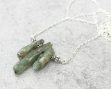 Raw Green Kyanite Necklace