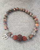 Leopardskin Jasper and Lava Rock Oil Diffuser Aromatherapy Bracelet