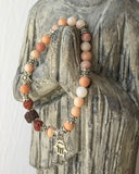 Peach Aventurine Lava Rock Bracelet