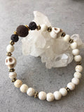 Magnesite Skull Aromatherapy Lava Rock Bracelet