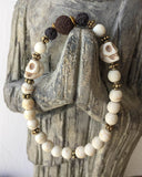 Magnesite Skull Aromatherapy Lava Rock Bracelet