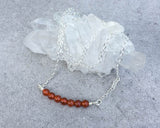 Carnelian Crystal Bar Necklace