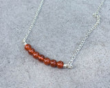 Carnelian Crystal Bar Necklace