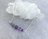 Amethyst Meditation Bar Necklace