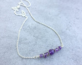 Amethyst Meditation Bar Necklace