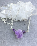 Amethyst Intuition Healing Bar Necklace