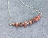 Rhodochrosite Bar Necklace