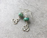 African Turquoise Ohm Healing Protection Earrings