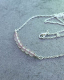 Rose Quartz Minimalist Bar Necklace