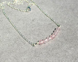 Rose Quartz Minimalist Bar Necklace