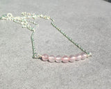 Rose Quartz Minimalist Bar Necklace