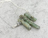 Raw Green Kyanite Necklace