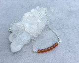 Carnelian Crystal Bar Necklace