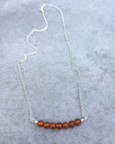 Carnelian Crystal Bar Necklace