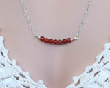 Carnelian Crystal Bar Necklace