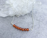 Carnelian Crystal Bar Necklace