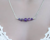 Amethyst Meditation Bar Necklace